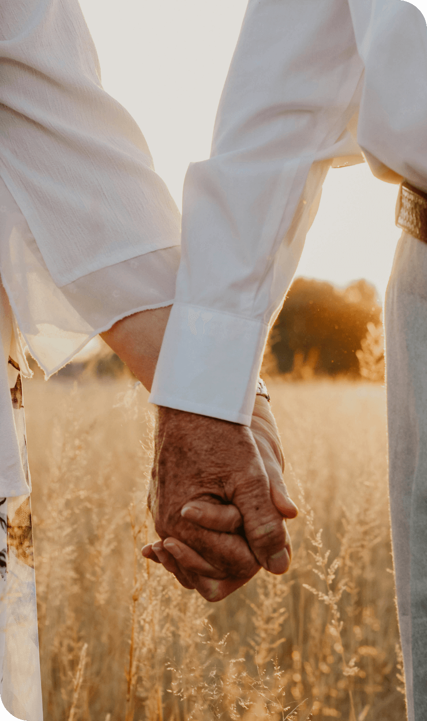 Couple holding holds